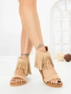 Sandale Dama cu Talpa Joasa WL641 BEIGE | ABLOOM