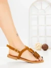 Sandale Dama cu Talpa Joasa WL650 CAMEL | ABLOOM