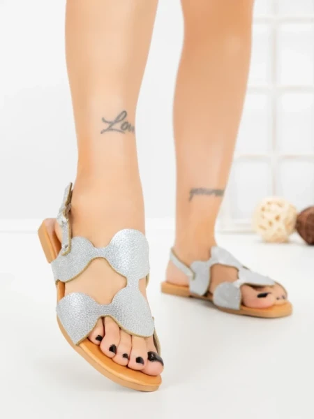 Sandale Dama cu Talpa Joasa SY1141 SILVER | ABLOOM
