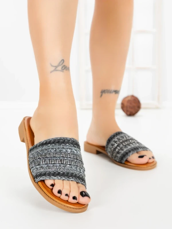 Papuci Dama cu Talpa Joasa LS9017 BLACK | ABLOOM