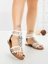 Sandale Dama cu Talpa Joasa SY1086 WHITE | ABLOOM