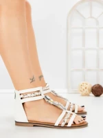 Sandale Dama cu Talpa Joasa SY1086 WHITE | ABLOOM