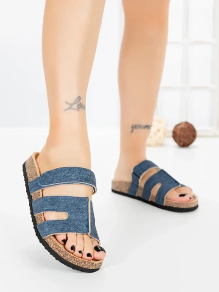 Papuci Dama cu Talpa Joasa SY1107 JEANS | ABLOOM