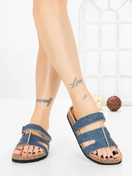 Papuci Dama cu Talpa Joasa SY1107 JEANS | ABLOOM