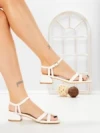 Sandale Dama cu Toc Gros LL-04 WHITE | FESTISIMO