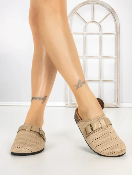 Papuci Dama cu Talpa Joasa 5LE36 KHAKI | MEI