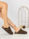 Papuci Dama cu Talpa Joasa 5LE108 BROWN | MEI