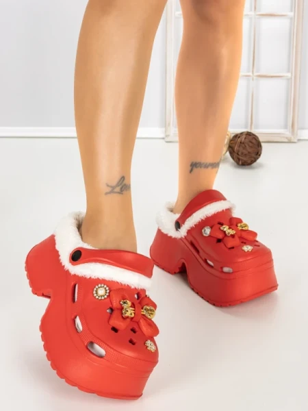 Papuci Dama cu Platforma F63 RED | L.DAY