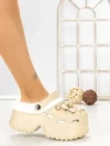 Papuci Dama cu Platforma F63 BEIGE | L.DAY