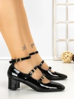 Pantofi cu Toc Gros H003 BLACK | L.DAY