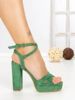 Sandale Dama cu Toc Gros si Platforma 2BL-2097 GREEN | BUONAROTTI