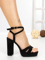 Sandale Dama cu Toc Gros si Platforma 2BL-2097 BLACK | BUONAROTTI