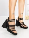 Sandale Dama cu Toc Gros si Platforma 2S-2388 BLACK | BUONAROTTI