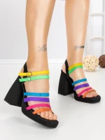 Sandale Dama cu Toc Gros si Platforma 2S-2388 COLOR | BUONAROTTI