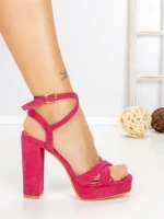 Sandale Dama cu Toc Gros si Platforma 2BL-2097 FUCHSIA | BUONAROTTI