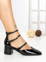 Pantofi cu Toc Gros S-3249 BLACK | BUONAROTTI