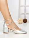 Pantofi cu Toc Gros S-3249 SILVER | BUONAROTTI
