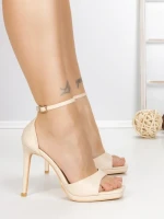 Sandale Dama cu Toc Subtire AN011 BEIGE | BUONAROTTI