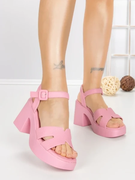 Sandale Dama cu Toc Gros A68339 PINK | BUONAROTTI