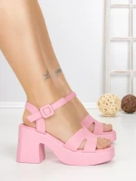 Sandale Dama cu Toc Gros A68339 PINK | BUONAROTTI