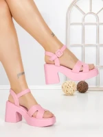 Sandale Dama cu Toc Gros A68339 PINK | BUONAROTTI
