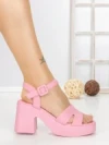 Sandale Dama cu Toc Gros A68339 PINK | BUONAROTTI