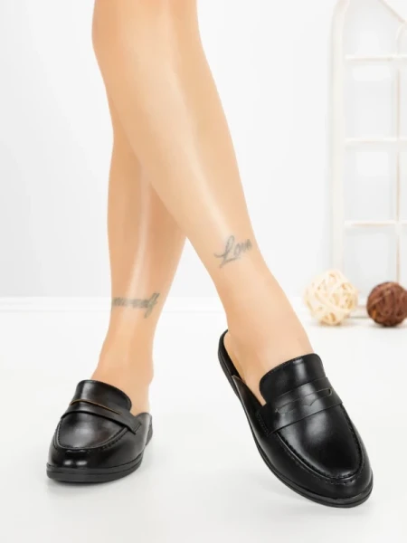 Papuci Dama cu Talpa Joasa 2301 BLACK | CM