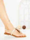 Sandale Dama cu Talpa Joasa KK-1006 GOLD | EMAS