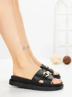 Papuci Dama cu Platforma FF-85 BLACK | EMAS