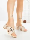 Papuci Dama cu Toc DD-213 BEIGE | EMAS