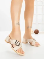 Papuci Dama cu Toc DD-213 BEIGE | EMAS