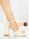 Sandale Dama cu Toc Gros DD-200 BEIGE | EMAS
