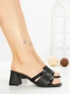 Papuci Dama cu Toc DD-212 BLACK | EMAS