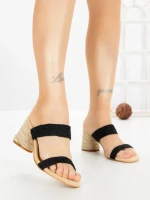 Papuci Dama cu Toc P-8986 BLACK | EMAS