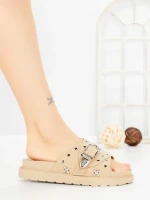 Papuci Dama cu Talpa Joasa JM376 TAUPE | ANNALISE