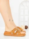 Papuci Dama cu Talpa Joasa JM376 CAMEL | ANNALISE