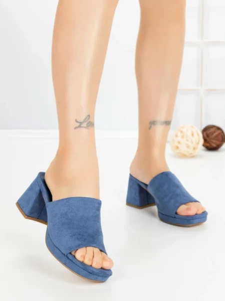 Papuci Dama cu Toc JM170F AZUL CLARO | ANNALISE