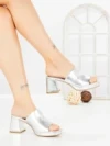 Papuci Dama cu Toc JM170F SILVER | ANNALISE