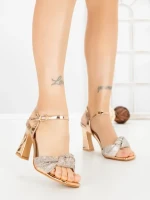 Sandale Dama cu Toc Subtire JM666T CHAMPAGNE | ANNALISE