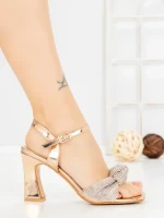 Sandale Dama cu Toc Subtire JM666T CHAMPAGNE | ANNALISE