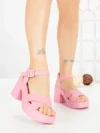 Sandale Dama cu Toc Gros si Platforma A68350 PINK | ANDERINA