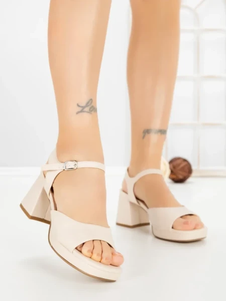 Sandale Dama cu Toc Gros JM168F TAUPE | ANNALISE
