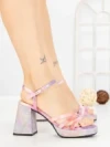 Sandale Dama cu Toc Gros si Platforma JM179E PINK | ANNALISE