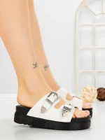 Papuci Dama cu Talpa Joasa 98-150 WHITE | VIVIRICH