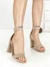 Sandale Dama cu Toc Gros 168-5B CHAMPAGNE | CHERIE