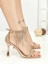Sandale Dama cu Toc Subtire J-205 CHAMPAGNE | CHERIE