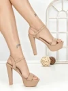 Sandale Dama cu Toc Gros si Platforma J-212 NUDE | CHERIE