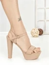 Sandale Dama cu Toc Gros si Platforma J-212 NUDE | CHERIE