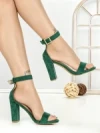 Sandale Dama cu Toc Gros 168-5 GREEN | CHERIE