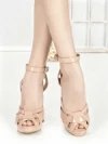 Sandale Dama cu Toc Gros si Platforma 168-92 NUDE | CHERIE